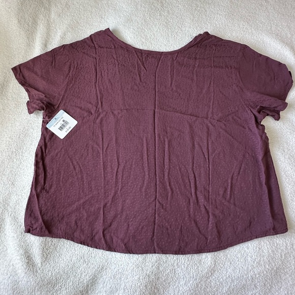 NEW! Maroon PJ short sleeve set size large, soft polkadot pattern - Picture 2 of 7